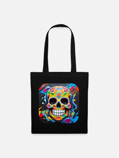 Dia de los Muertos Totenkopf - Stoffbeutel - Schwarz