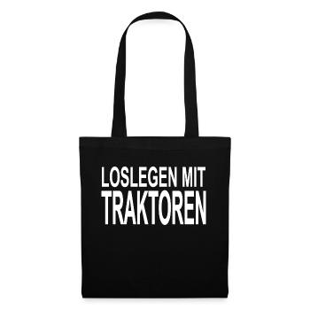 Traktor - Stoffbeutel - Schwarz - Vorne