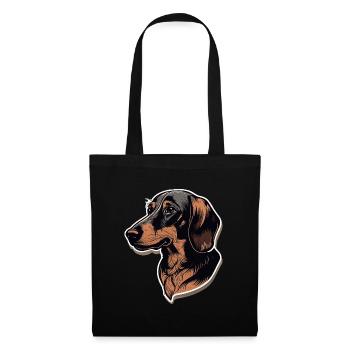 Teckel - Sac en tissu - noir - Devant