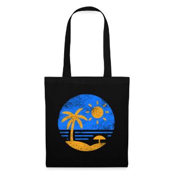 Plage Vintage Bleu Orange - Sac en tissu - noir - Devant