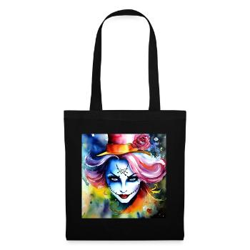 Cooles Harlequin Poker Gothic Mädchen - Stoffbeutel - Schwarz - Vorne