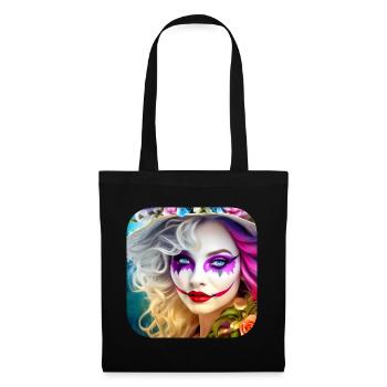 Cooles Harlequin Poker Gothic Mädchen - Stoffbeutel - Schwarz - Vorne