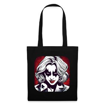 Cooles Harlequin Poker Gothic Mädchen - Stoffbeutel - Schwarz - Vorne