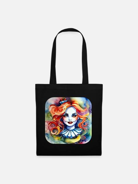 Cooles Harlequin Gothic Mädchen - Stoffbeutel - Schwarz