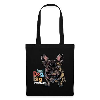 Bouledogue français mignon - Sac en tissu - noir - Devant