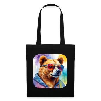 Cool bear with sunglasses - Tote Bag - black - Front