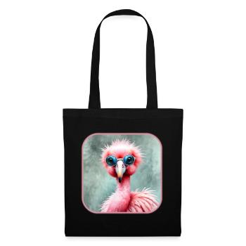 Cool pink flamingo with sunglasses - Tote Bag - black - Front