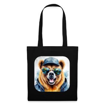 Cool bear with sunglasses - Tote Bag - black - Front