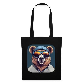 Cool bear with sunglasses - Tote Bag - black - Front