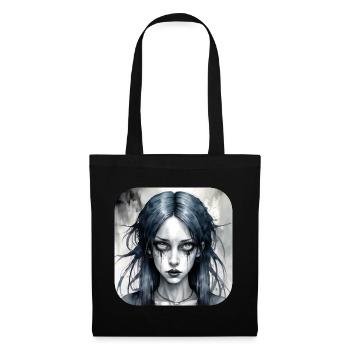 Fille punk gothique cool - Sac en tissu - noir - Devant