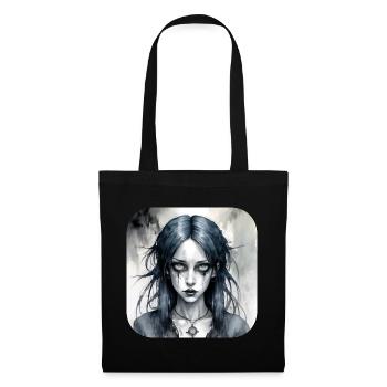 Fille punk gothique cool - Sac en tissu - noir - Devant