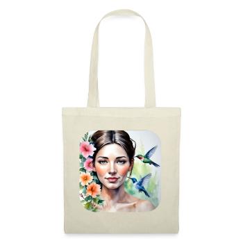 Beauté inconnue avec les colibris - Sac en tissu - nature - Devant