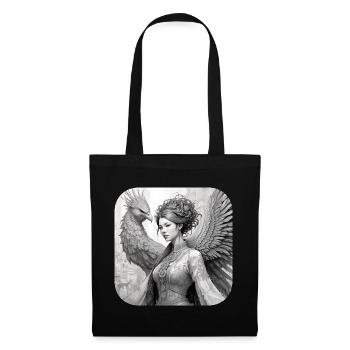 Femme Fantasy avec Phénix - Sac en tissu - noir - Devant