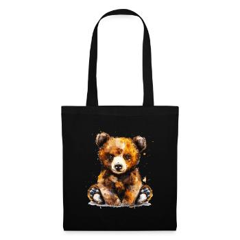 Baby grizzly, petit ours - Sac en tissu - noir - Devant