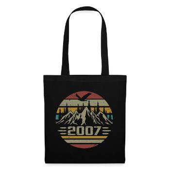 Geboren im Jahr 2007 Original Retro 2007 Geburtstagsgeschenk - Stoffbeutel - Schwarz - Vorne
