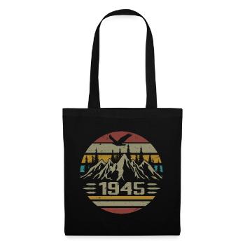 Geboren 1945 Original Retro 1945 Geburtstagsgeschenk - Stoffbeutel - Schwarz - Vorne