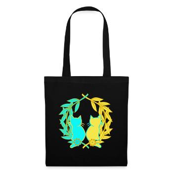 Couronne de laurier chats chat ukraine bien-être animal - Sac en tissu - noir - Devant