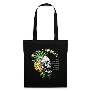 Pineapple Skull / Skull Pineapple / Fruit FS0208 - Tote Bag - black - Front