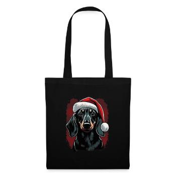 Dachshund with Christmas hat - Tote Bag - black - Front