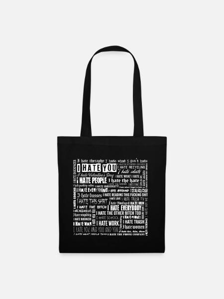 I hate everybody - Stoffbeutel - Schwarz