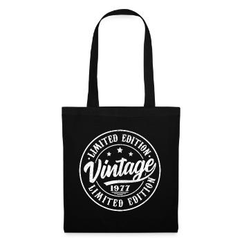 1977 Vintage Retro 1977 1977 Geburtstagsgeschenk - Stoffbeutel - Schwarz - Vorne