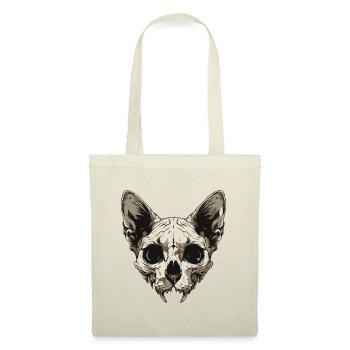 Crâne de chat zombie - Sac en tissu - nature - Devant