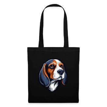 Chien Beagle - Sac en tissu - noir - Devant