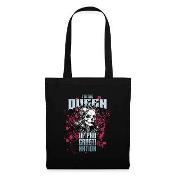 Queen Procrastination Skull // Skull FS0217 - Tote Bag - black - Front