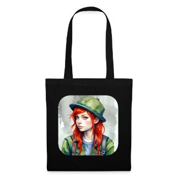 Jolie fille d’anime aux cheveux roux Irlande - Sac en tissu - noir - Devant