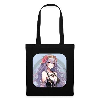Jolie fille animée - Sac en tissu - noir - Devant