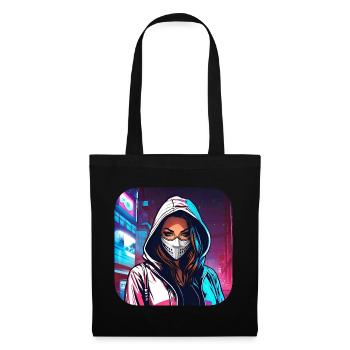 Fille cyberpunk cool VII - Sac en tissu - noir - Devant