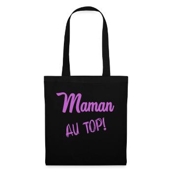 MAMAN. FÊTE DES MÈRES - Sac en tissu - noir - Devant