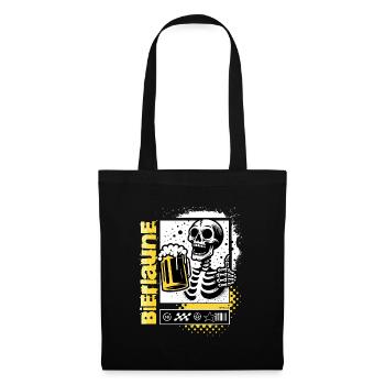 Bierlaune Skull / Totenkopf Biergarten Bier FS0225 - Stoffbeutel - Schwarz - Vorne