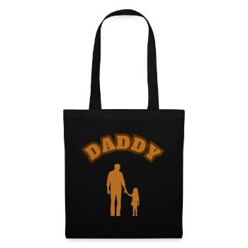 Daddy Daughter Kid Brown - Stoffbeutel - Schwarz - Vorne