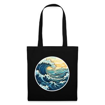 Japanese Wave – Vintage Hokusai Sea Style - Tote Bag - black - Front
