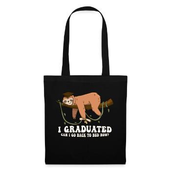 I Graduated Can I Go Back To Bed Now Shirts Funny - Tote Bag - black - Front