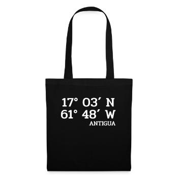 Antigua Coordinates - Coordinates - Caribbean - Tote Bag - black - Front