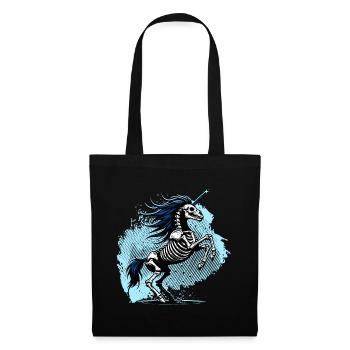 Unicorn Skull // Skelett Einhorn FS0237 - Stoffbeutel - Schwarz - Vorne