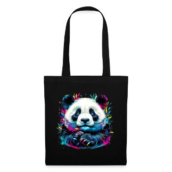 Panda - Stoffbeutel - Schwarz - Vorne
