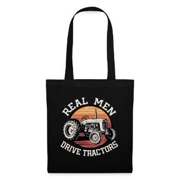 De vrais hommes conduisant des tracteurs - Sac en tissu - noir - Devant