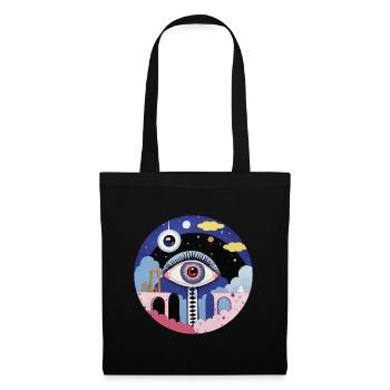 Œil psychédélique - Sac en tissu - noir - Devant