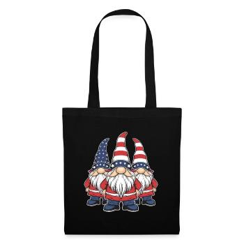 Gnomes patriotiques américains avec drapeau américain - Sac en tissu - noir - Devant