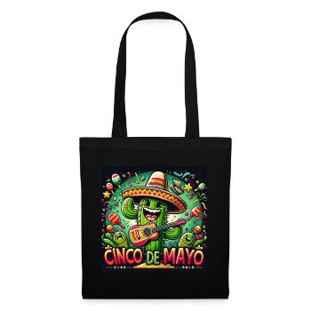 Cinco de Mayo Kaktus - Stoffbeutel - Schwarz - Vorne
