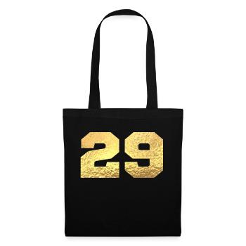 Nummer 29 Gold Glitter - 29. Jubiläum - Stoffbeutel - Schwarz - Vorne