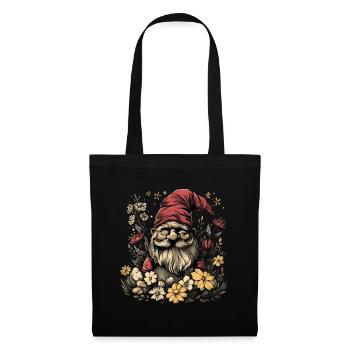 Nain de jardin drôle - Sac en tissu - noir - Devant