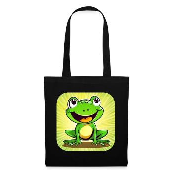 Niedlicher Frosch im Comic Style - Stoffbeutel - Schwarz - Vorne