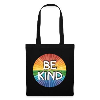 LGBTQ Be Kind - Stoffbeutel - Schwarz - Vorne