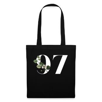 Number 97 Floral Green - 97th Birthday Floral - Tote Bag - black - Front