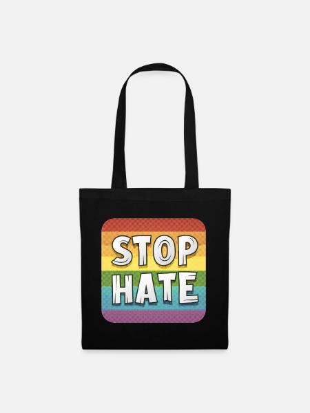 LGBTQ Stop Hate - Stoffbeutel - Schwarz