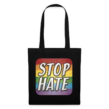 LGBTQ Stop Hate - Stoffbeutel - Schwarz - Vorne